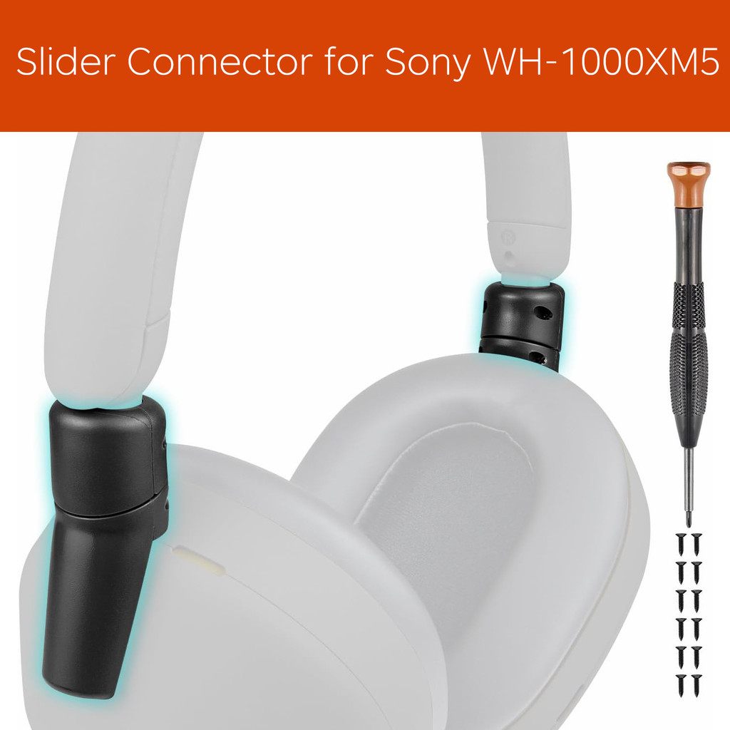 ตัวเชื่อมต่อซ่อมบานพับหักสําหรับ Sony WH-1000XM5 ตัวเลื่อนฝาครอบด้านข้าง - สีดํา