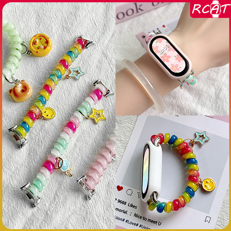 สายรัดยืดหยุ่น for Xiaomi Mi Band 10 9 8 อุปกรณ์เสริมสายรัดข้อมือ TPU for Smartwatch Mi Smart Band 1