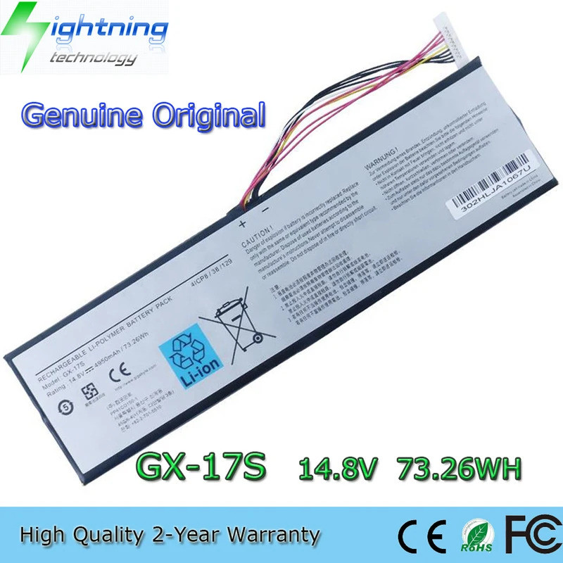 GX-17S 14.8V 73.26Wh แบตเตอรี่แล็ปท็อปสําหรับ GIGABYTE AORUS X3 X5 V6 X5S V5 X7 V2 V3 V4 Series ฯลฯ