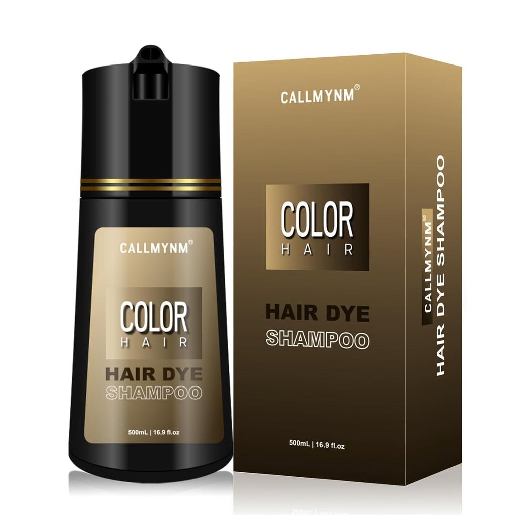 Callmynm แชมพูย้อมผมสําหรับผมหงอก,3 In 1 Natural & Long-Lasting Hair Color Shampoo, Instant Magic Ha