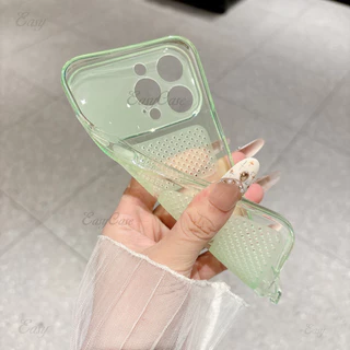 น้ําแข็งเจาะรังผึ้งกระจายความร้อนตาข่ายทีพียูเคสนิ่มสําหรับ ไอโฟน 17 16 15 14 13 12 โปรแม็กซ์ กันลื่นและป้องกันการตกฝาหลัง