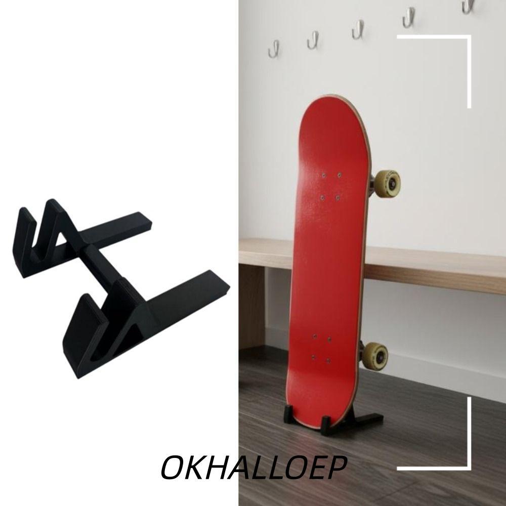 IOKHALLO ฐานเก็บสเก็ตบอร์ด, ขาตั้งสเก็ตบอร์ดแนวตั้งประหยัดพื้นที่สากล, ฐานคงที่แบบพกพามั่นคงพิมพ์อุปกรณ์สเก็ตบอร์ดบ้าน