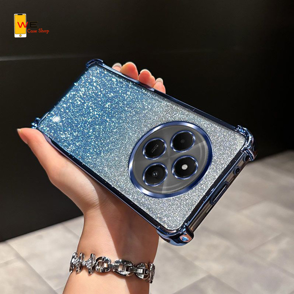 เคสขอบสีกากเพรชกันกระแทก ใช้สำหรับรุ่น Redmi 9A 15 15c 14 15pro a7pro 17T Case เคสโทรศัพท์ กันกล้อง ไล่โทนสีทูอินวัน