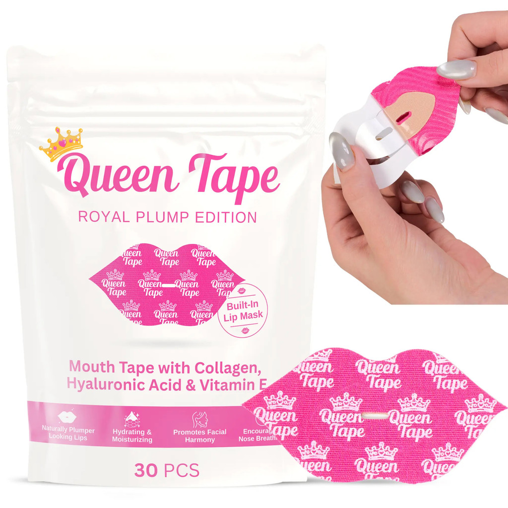 QueenTape-Hydrating&Moisturizing MouthTapeFor-RoyalPlpEdition-LipPlping-Mouthเทปพร้อมคอลลาเจนHyaluro