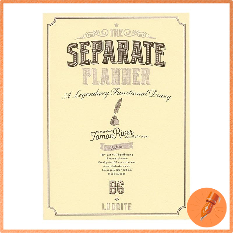 Luddite Planner Date-Free B6 Separate Function Notebook NOTE-B6FPR-08