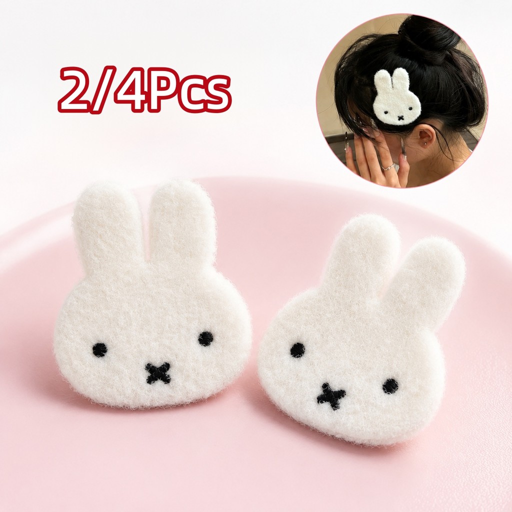 ปฏิบัติ Plush Bunny Bangs Hair Patch น่ารักตะขอห่วงผมขอบสติกเกอร์อุปกรณ์เสริมสําหรับทําความสะอาดและเรียบร้อยทุกวัน