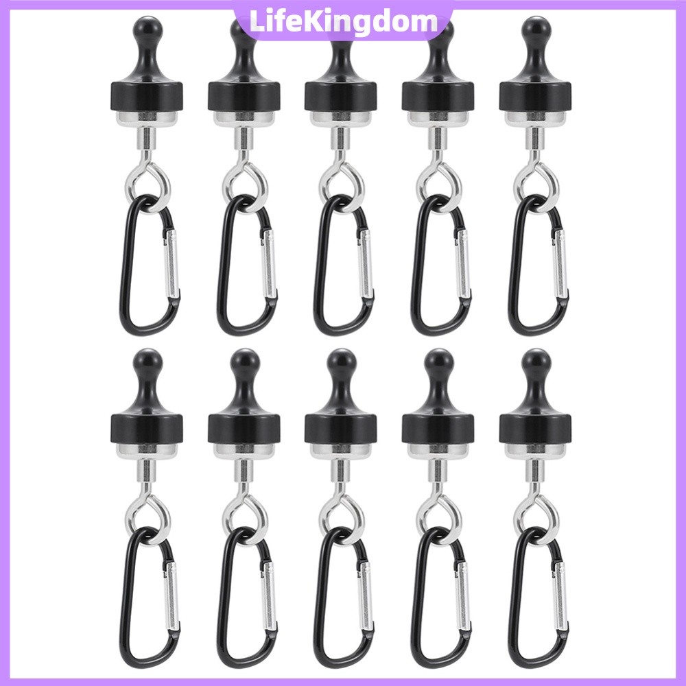 ⚡24ชม.⚡ 10 ชิ้นตะขอแม่เหล็กที่แข็งแกร่ง D-Shape Camping ตะขอแม่เหล็ก Camping เต็นท์ Carabiner สําหรั