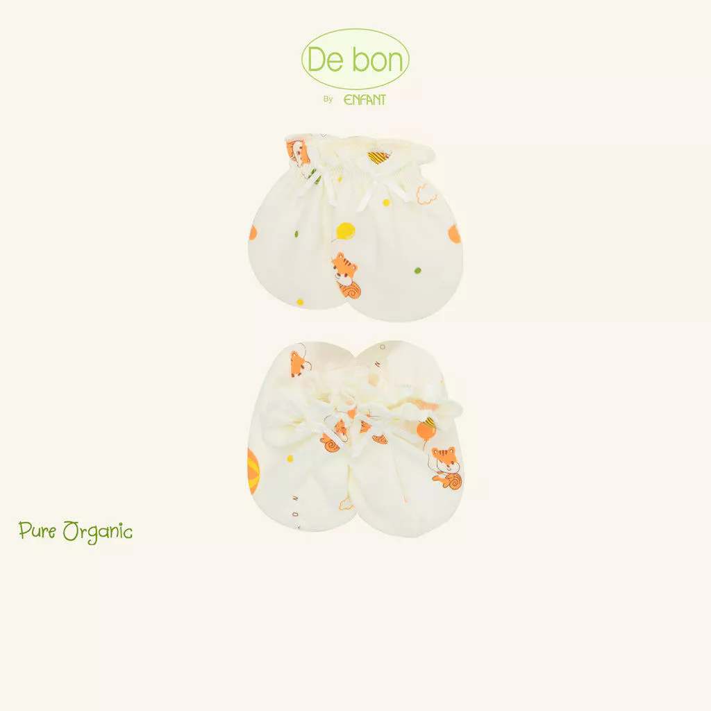 De Bon By Enfant ถุงมือ+ถุงเท้าเด็กอ่อน ลายกระรอกบอลลูน แรกเกิด-3เดือน EJ9C70+EJ9C71