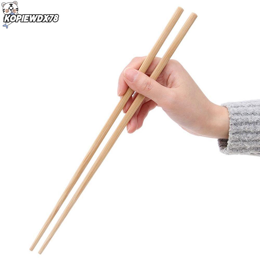 KOPIEWDX78MN ตะเกียบหม้อไฟ 1 คู่, ไม่มีขี้ผึ้งไม่มีสีตะเกียบไม้ไผ่, ง่าย 24/27/30/32 ซม.ยาวพิเศษตะเกียบกันลื่นในครัวเรือน