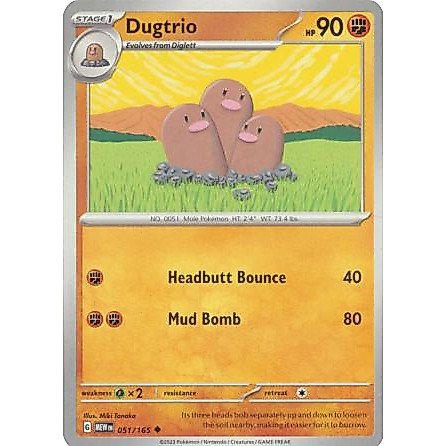 [การ์ดโปเกมอน TCG] Dugtrio - 051/165 - Uncommon