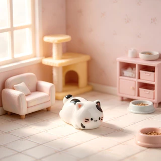 10 ชิ้นแมวน่ารักหัวกลม 3D เรซิ่น Charms สําหรับ DIY (15-14)