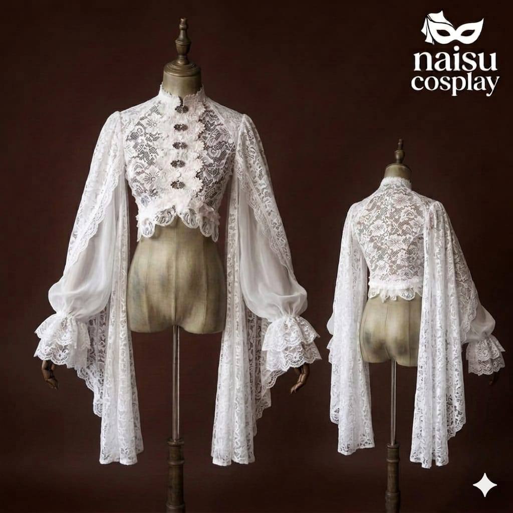 Naisu Blouse lolita เสื้อเชิ้ตแขนยาวลูกไม้ผู้หญิง uk xs-7xl MF1057