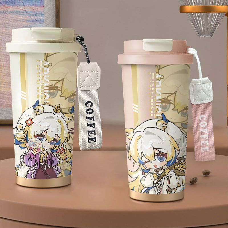 Arknights/Arknights Arknights ถ้วยน้ําการ์ตูนถ้วยกาแฟสแตนเลสฟางกระติกน้ําร้อนถ้วย/iios