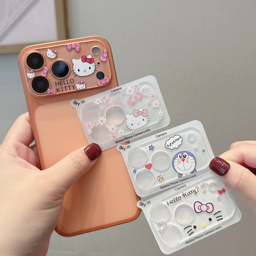 Sanrio การ์ตูน All-In-One รวมทุกอย่างฟิล์มเลนส์เหมาะสําหรับ iPhone 17ProMax 16 15 14 โปร่งใสน่ารักเลนส์ป้องกันรอยขีดข่วนป้องกันฝุ่น