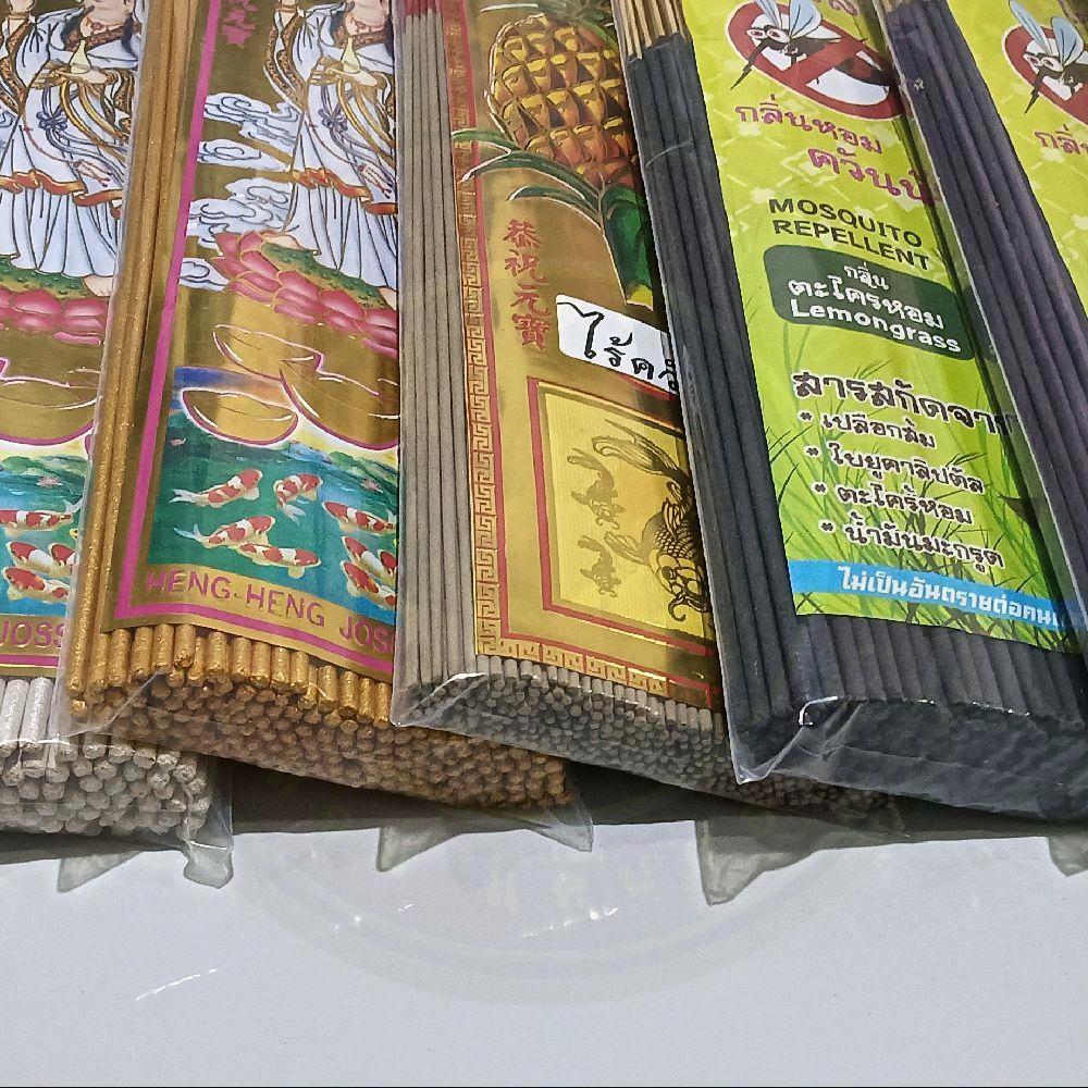 ธูปไล่ยุง,ไร้ควัน,สีเงินทองนาค,สีแดง ถุงซิปละ300กรัม.