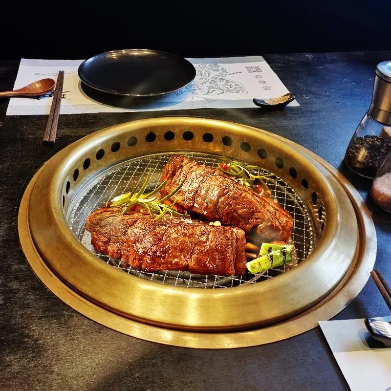 ตารางเกาหลีเชิงพาณิชย์ Char Broil Barbeque Grill โต๊ะในร่มถ่านย่างบาร์บีคิวสําหรับอุปกรณ์ร้านอาหารญี