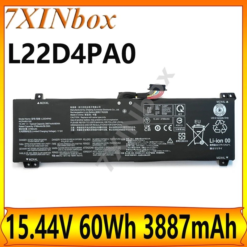 7XINbox L22D4PA0 L22B4PA0 15.44V 60Wh แบตเตอรี่แล็ปท็อปสําหรับ Lenovo LOQ 15 15APH8 Legion Slim 5 16