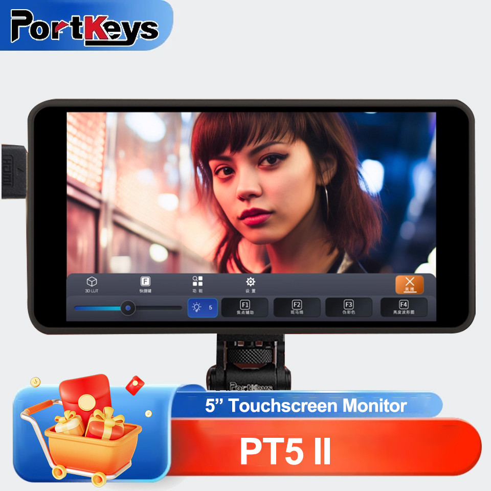 PORTKEYS PT5 II 5 "4K HDMI Touchscreen Monitor 3D LUT รองรับ 500nits 1000:1 1920*1080 บนจอภาพกล้อง