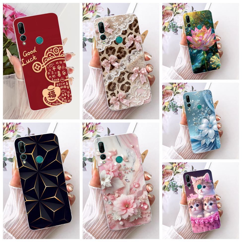Clear สําหรับ Huawei Y9 Prime 2019 กรณีน่ารักการ์ตูนแฟชั่นผีเสื้อตลกทาสีปลอก STK-L21 STK-L22 STK-LX3