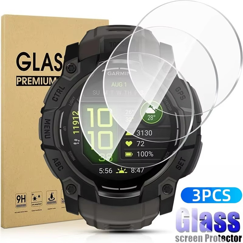 3 ชิ้น Ultra Thin ฟิล์มแก้วสําหรับ Garmin Instinct ยุทธวิธี E 3 AMOLED Lily 2X 2S 2 พลังงานแสงอาทิตย์ Quatix Tactix Delta 7 Pro ว่ายน้ํา 2 S70 S62 HD กระจกนิรภัยนาฬิกาป้องกันหน้าจอฟิล์มแก้ว
