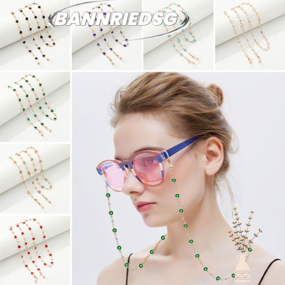 BANNRIEDSG989YR ห่วงโซ่แว่นตาคริสตัลลูกปัดแก้วยาว Eye wear อุปกรณ์เสริม