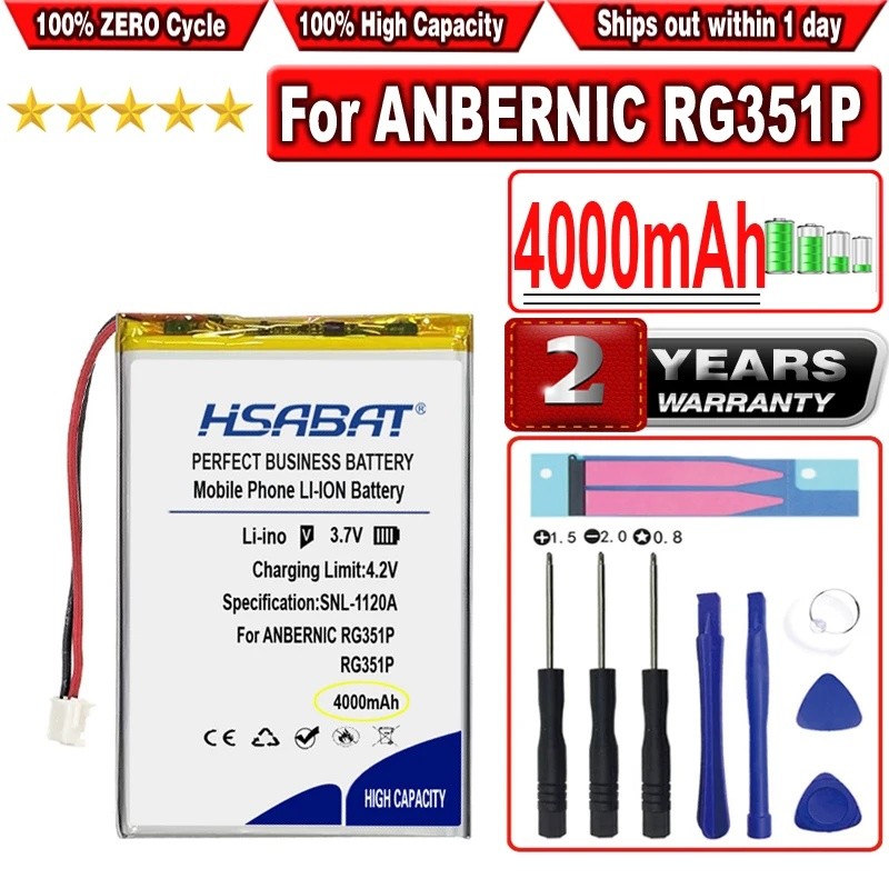 แบตเตอรี่ HSABAT 4000mAh สําหรับ ANBERNIC RG351P
