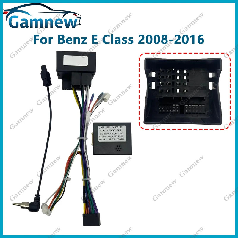 รถ 16PIN Android สายไฟอะแดปเตอร์ Canbus กล่องถอดรหัสสําหรับ Mercedes Benz E Class W211 W212 2008-201