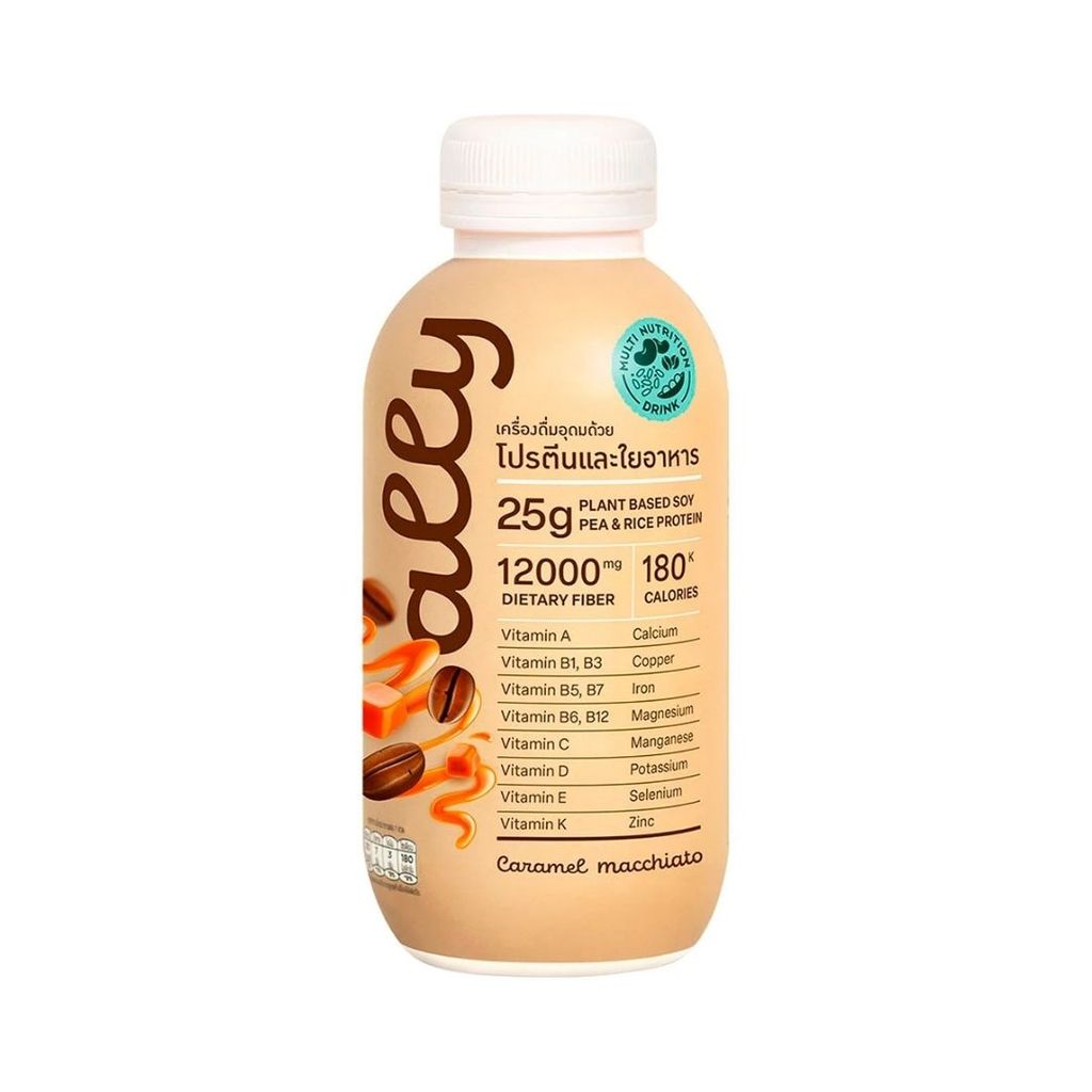 ออลลี่ นมโปรตีนพืชคาราเมลมัคคิอาโต้ Ally Protein Caramel Macchiato 380ml.