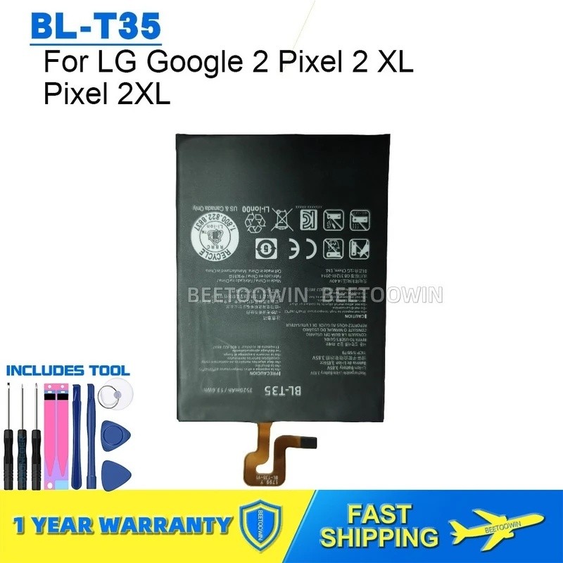 สําหรับ Google 2 พิกเซล 2XL 2018/G011C 3520mAh BL-T35 เปลี่ยนแบตเตอรี่โทรศัพท์