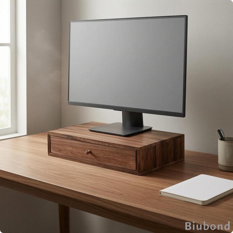 [Biubond] Tabletop Drawer Organizer Pull-out Drawer Wood Desk Organizer กล่องเก็บของไม้สี่เหลี่ยม