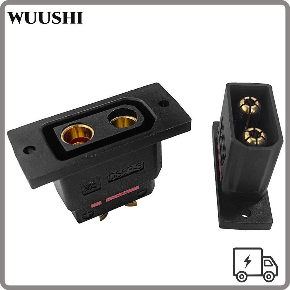 WUSHI QS8-S Connector, Anti Spark High Current ปลั๊กแบตเตอรี่ QS8P-S สีดําทองชุบ QS8-S MF ปลั๊กชุดสํ