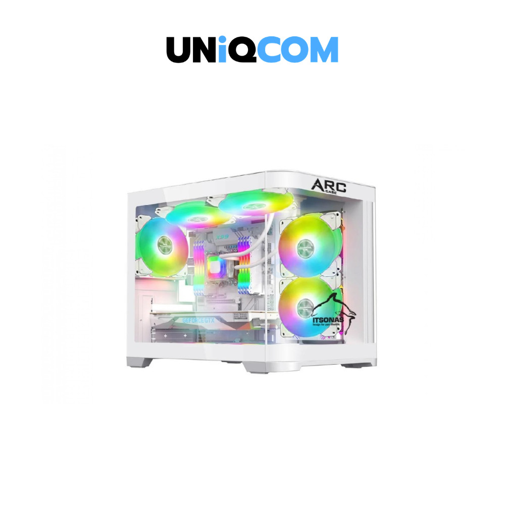 ITSONAS เคสคอมพิวเตอร์ mATX CASE (NP) ARC ARGB WHITE
