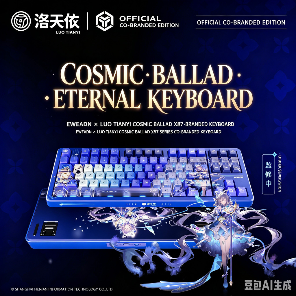EWEADN X87S Luotianyi Co-branded Mechanical Keyboard 87 คีย์ Tri-Mode 8K Polling Rate ปะเก็น Hot Swa