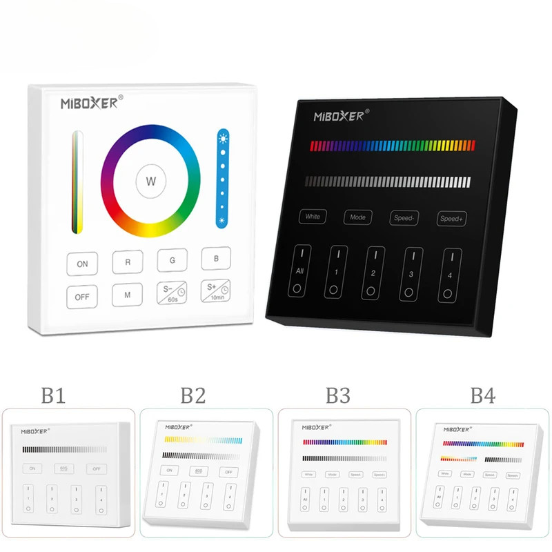2.4GHz Wireless WIFI Touch Panel Dimmer/RGBW/RGB + CCT LED สมาร์ทรีโมทคอนโทรล Mi Light / MIBOXER B1 