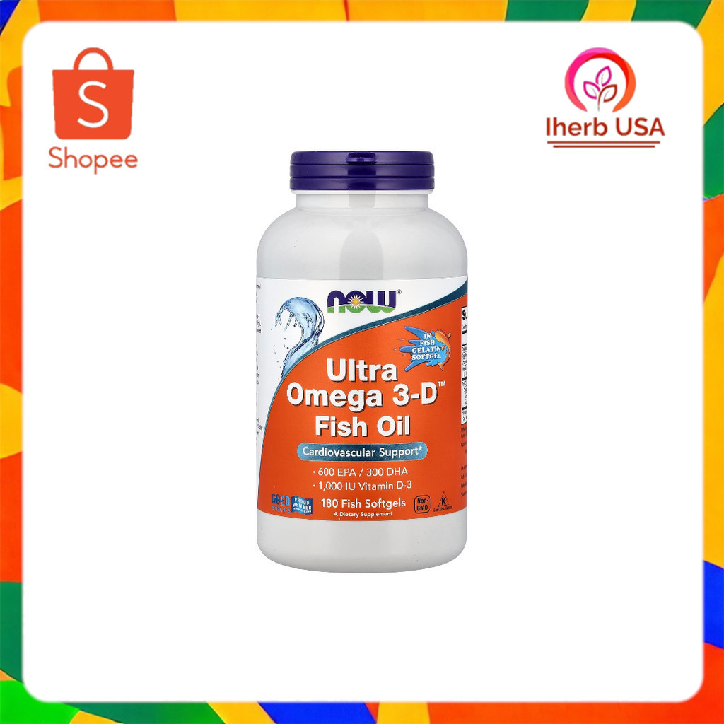 NOW Foods, Ultra Omega 3-D™ Fish Oil, 180 Fish Softgels