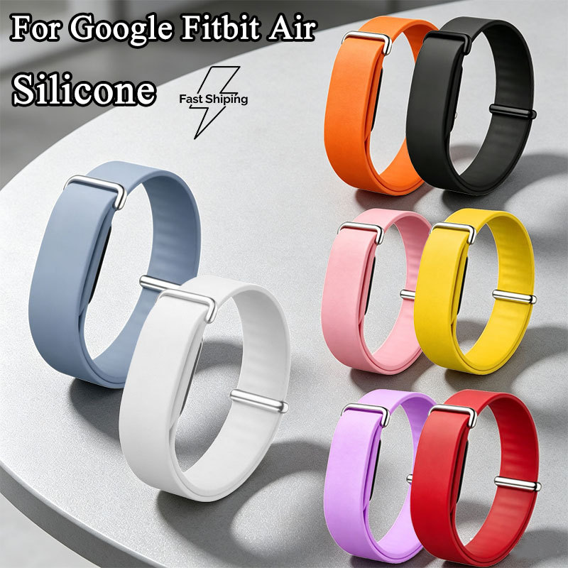 สายนาฬิกาซิลิโคนที่เหมาะกับผิวกันเหงื่อสําหรับ Google Fitbit Air ทนทานกันน้ํา Soft Sport สายรัดข้อมือทดแทนสายนาฬิกา