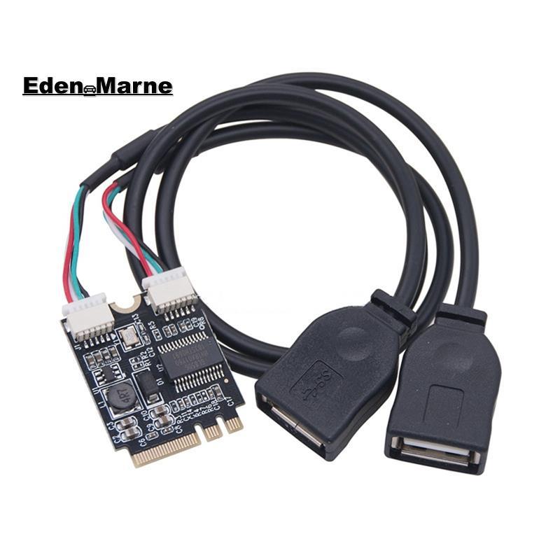 [Eden_Marner]M.2 ถึง USB Riser Card 480Mbps M.2 KEY A+E ถึง Dual Port USB2.0 การ์ดขยายพร้อมสาย Riser
