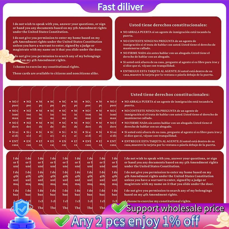 Know Your Rights Card English Spanish Constituical Rights 20PCS