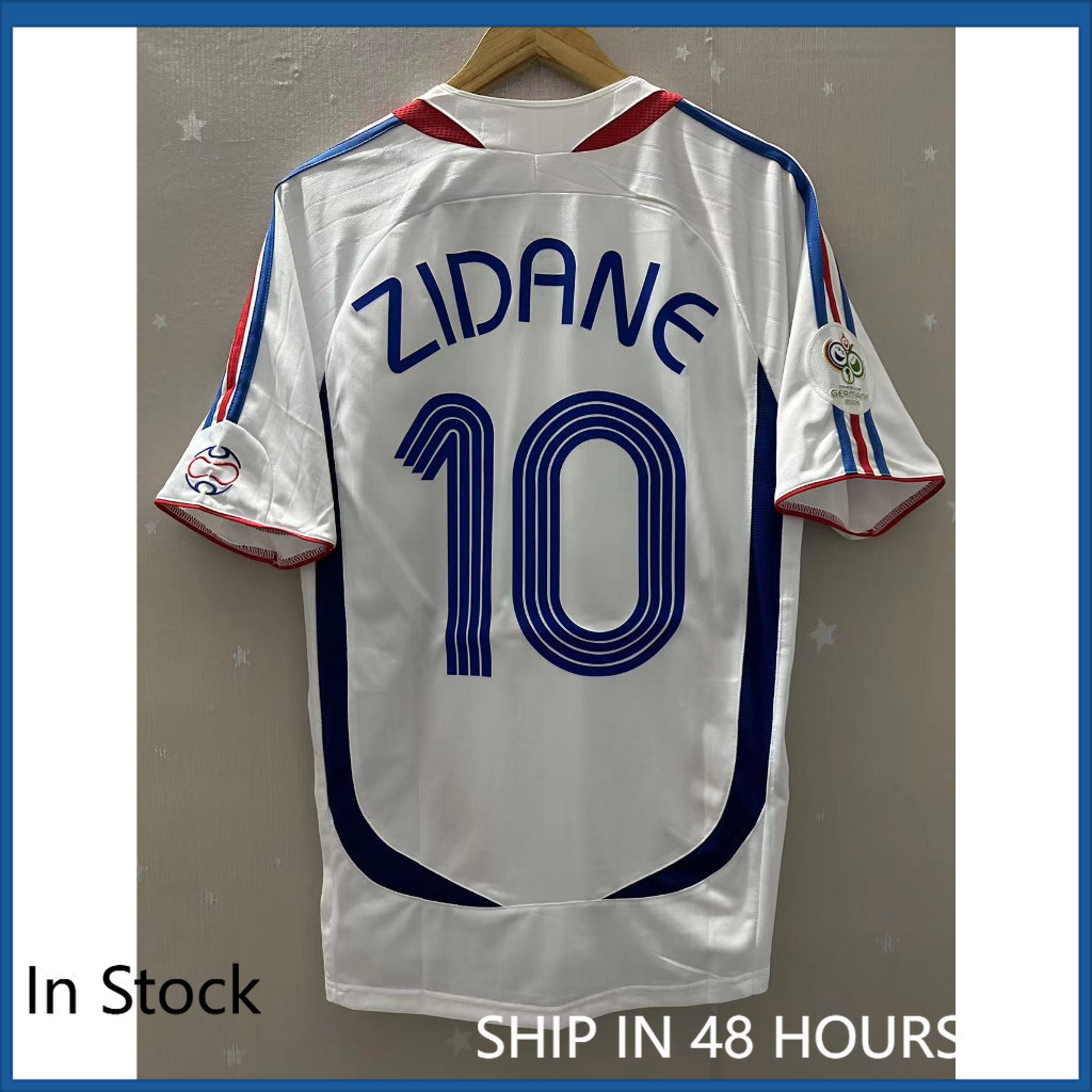 2006 France Away ZIDANE คุณภาพสูง Retro Soccer Jersey เสื้อยืดที่กําหนดเองเสื้อฟุตบอล HERY