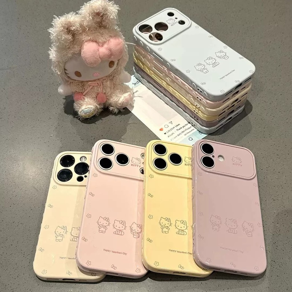 เคสสำหรับ iPhone 17 16 15 14 13 12 11 Pro Max XR XS ลายหัวใจ 3D กันกระแทก สีพาสเทล น่ารัก สาวๆ ถุง