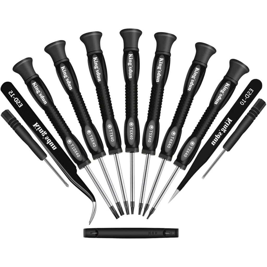 ชุดไขควง Torx 12 in 1, ไขควงความแม่นยําแม่เหล็กพร้อม T3 T4 T5 Torx 6 T7 T8 T10 ชุดซ่อม, แหนบ ESD & P