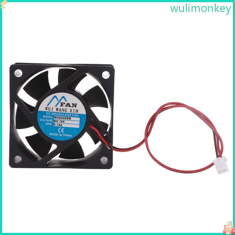 WU 60mm Mini Cooling Fan Sleeve Bearing 6020 12V DC 60X60X20mm Brushless Miner