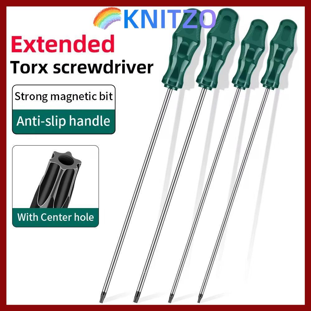 KNITZO Torx ไขควง, พร้อมรู 400 มม.ไขควงหกเหลี่ยม, ซ่อมบ้าน T15 T20 T25 T30 เครื่องมือไขควงอัลเลน