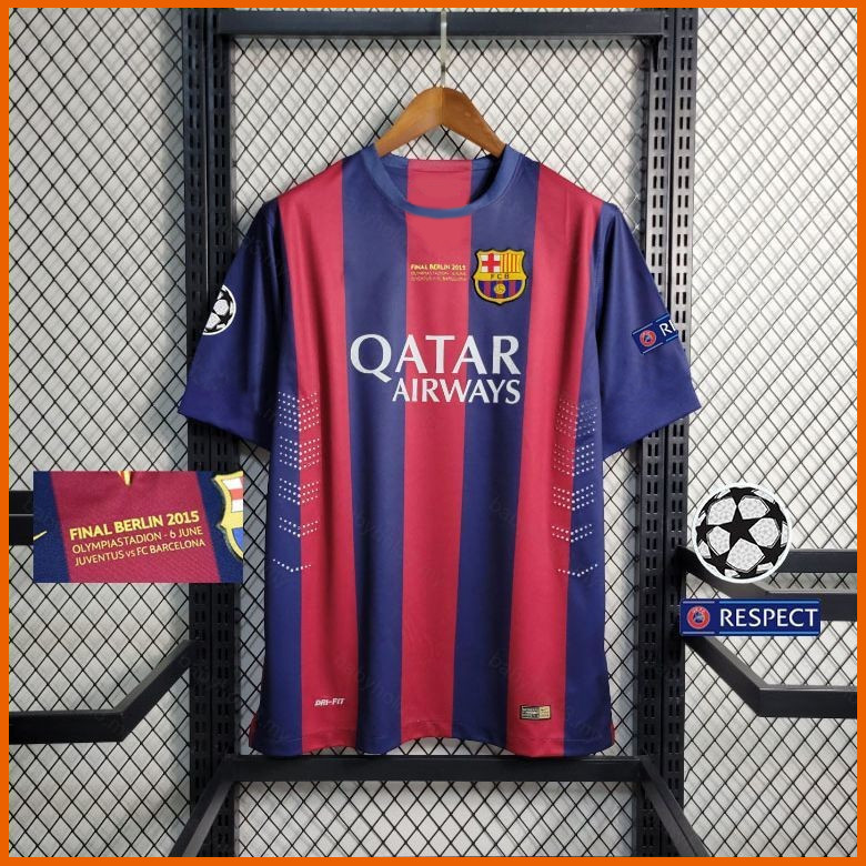 BH3 Barcelona 2014/15 UCL Final Jersey Suarez Messi Neymar เสื้อฟุตบอลคุณภาพสูง 100-5XL