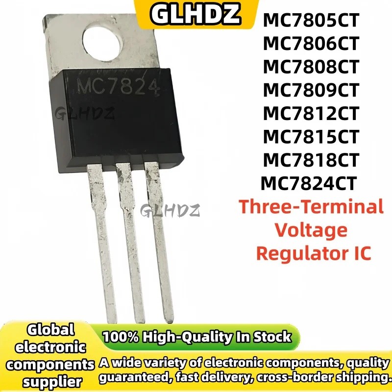 5 ชิ้นถึง-220 MC7805CT MC7806CT MC7808CT MC7809CT MC7812CT MC7815CT MC7818CT MC7824CT เครื่องปรับแรง