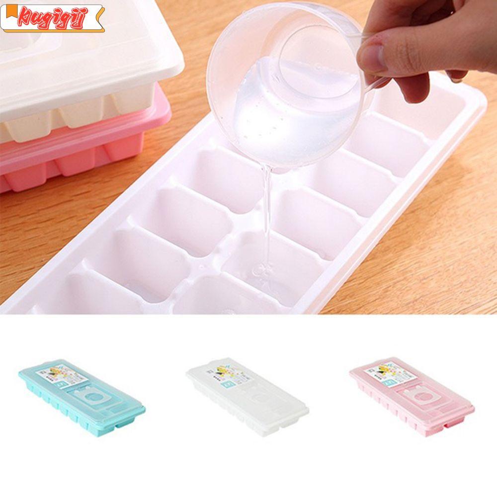 KUGIGIEI 16 Cavity Ice Tray Cover Maker Box Plastic Jelly Freezer