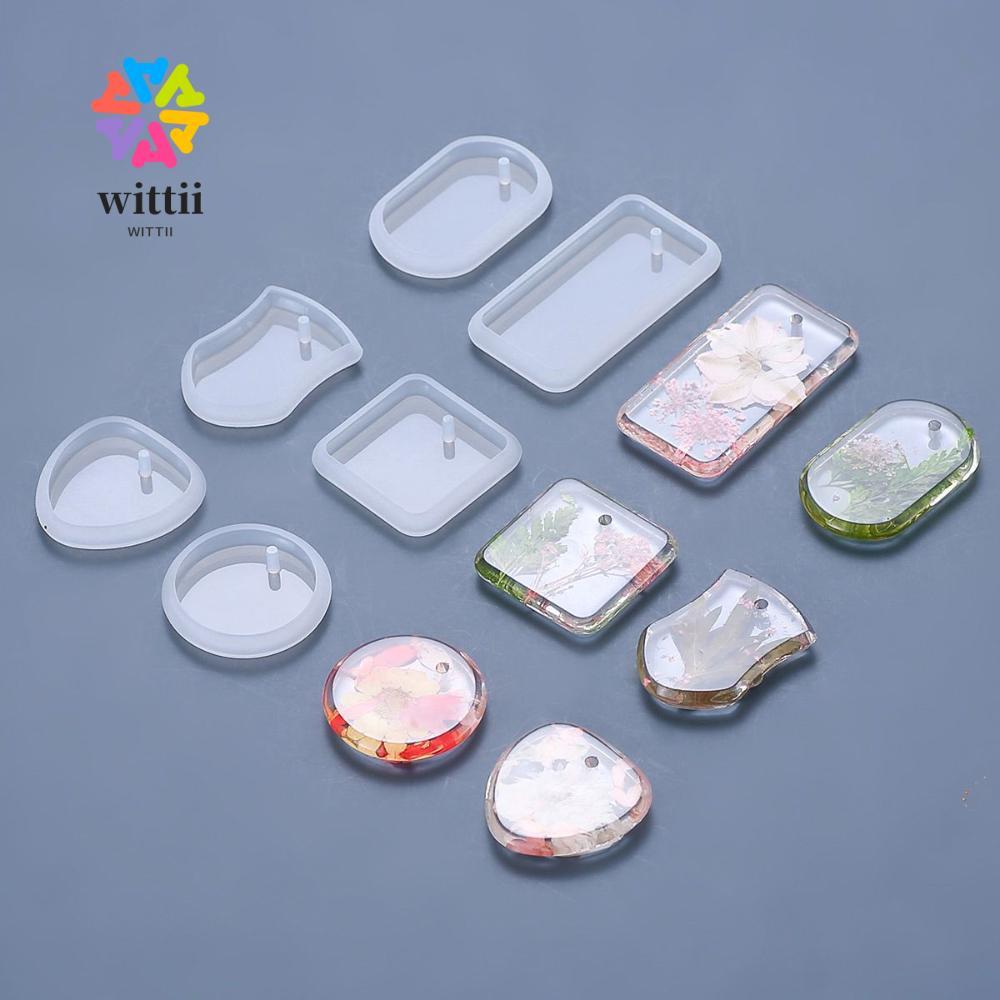 WITTII ซิลิโคน Mould สี่เหลี่ยมผืนผ้า DIY Craft Epoxy กาวแม่พิมพ์สร้อยคอพวงกุญแจ