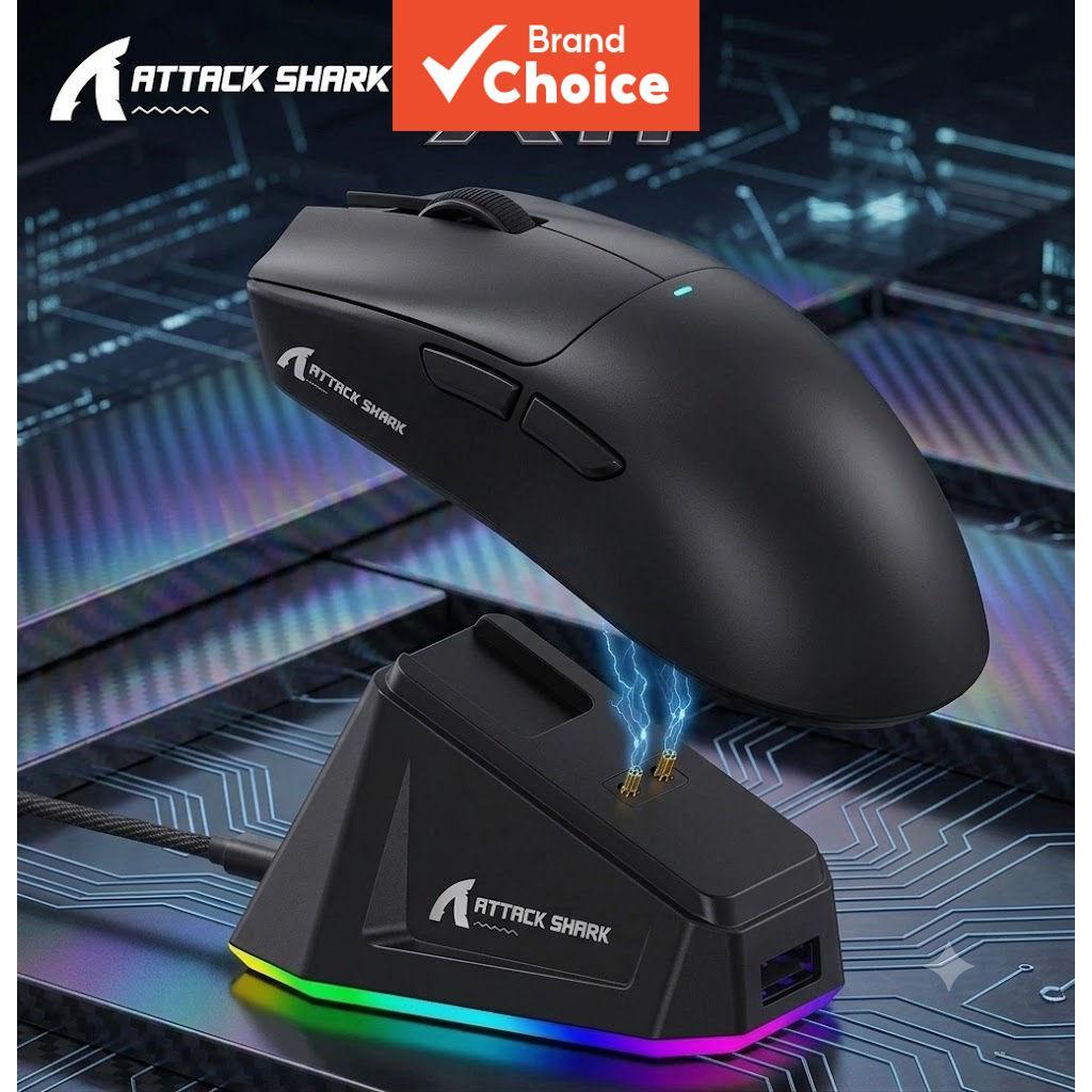 เมาส์เกมมิ่งไร้สาย Attack Shark X11 3 โหมด บลูทูธ RGB 22000DPI สําหรับพีซี