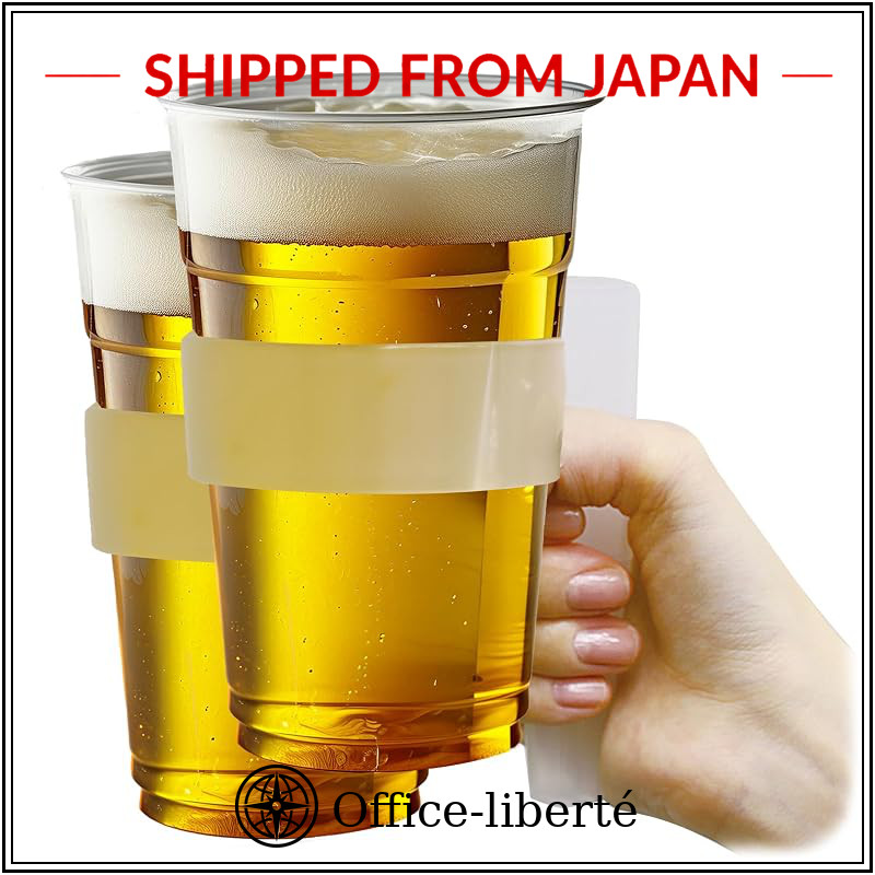 แก้วน้ำ - Taiwa Cup Holder, Drink Holder, Half Transparent, Set of 3, Carry 2 to 3 Cups with One Han