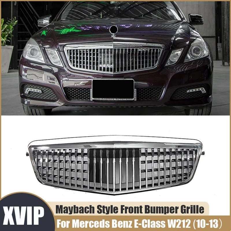 QD2J XPIP Maybach สไตล์กันชนหน้า Grille หม้อน้ําเงินย่างสําหรับ Mercedes Benz E-Class W212 E550 E350